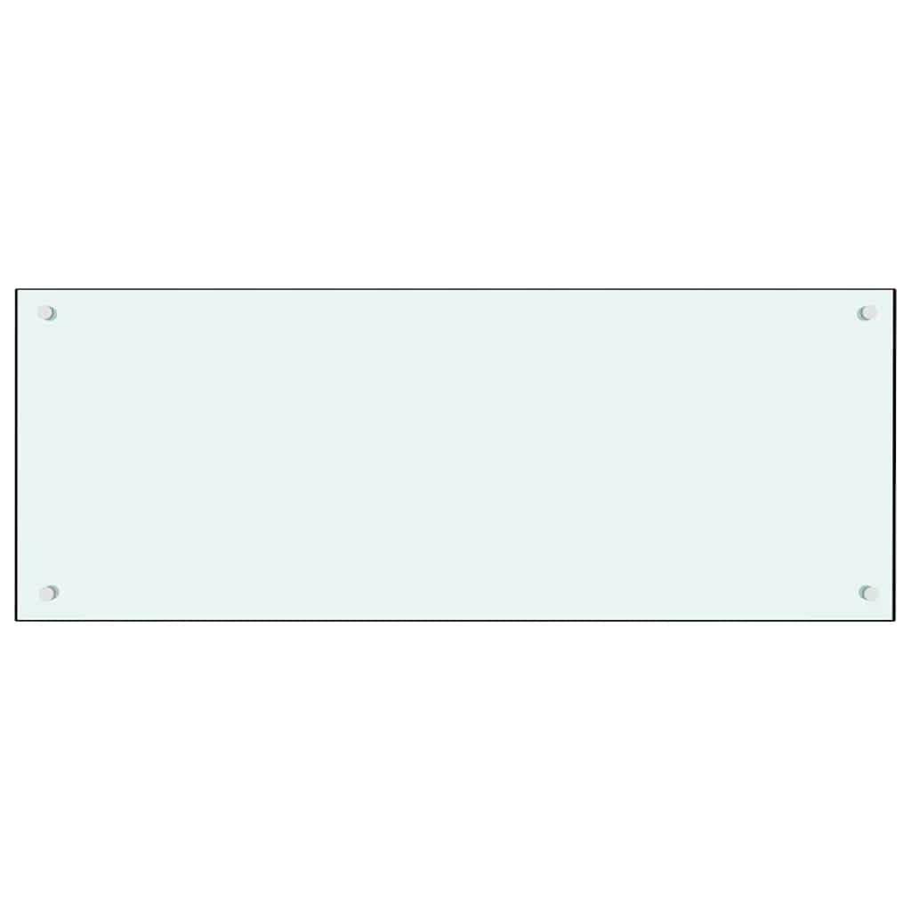 Køkkenbacksplash 2 stk. Hvid 100 x 40 cm hærdet glas