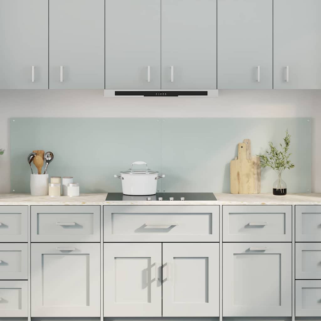 Køkkenbacksplash 2 stk. Hvid 100 x 50 cm hærdet glas