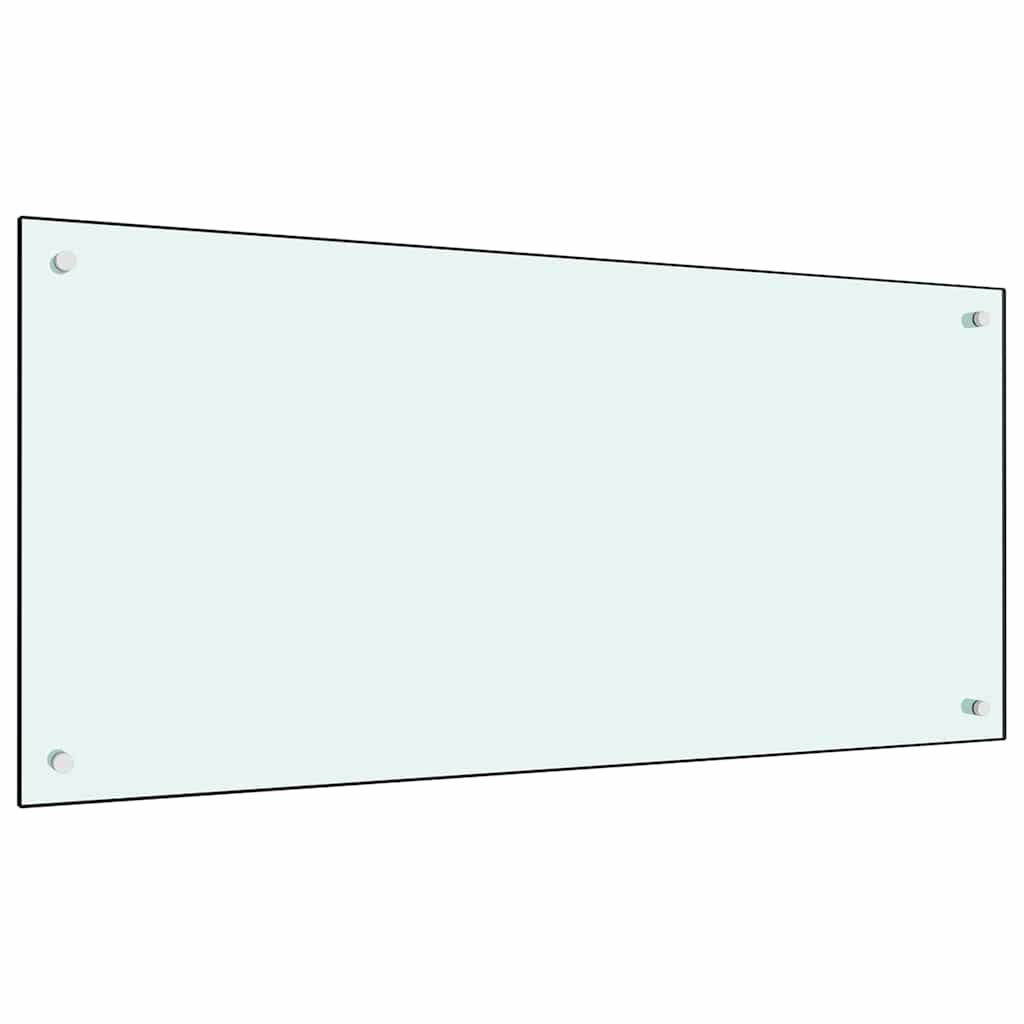 Køkkenbacksplash 2 stk. Hvid 100 x 50 cm hærdet glas