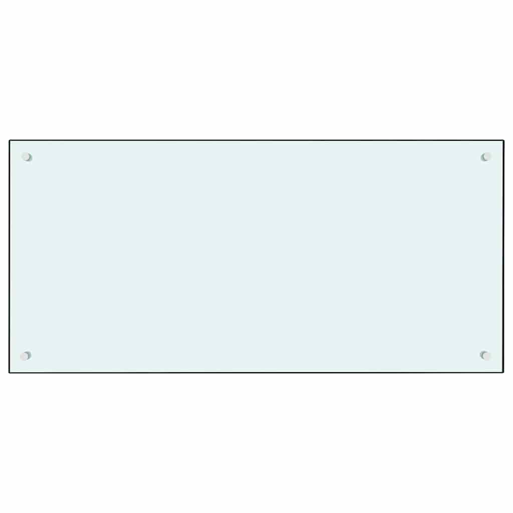 Køkkenbacksplash 2 stk. Hvid 100 x 50 cm hærdet glas