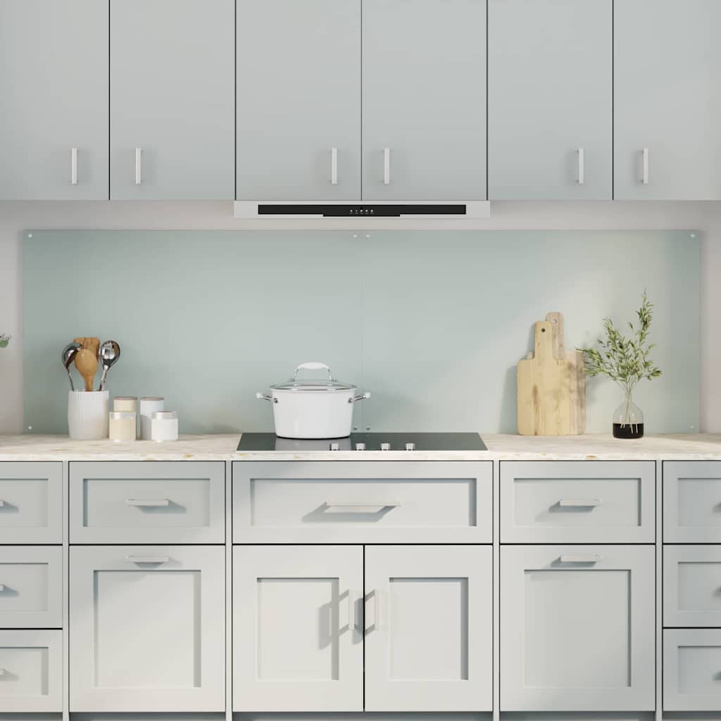 Køkkenbacksplash 2 stk. Hvid 100 x 60 cm hærdet glas