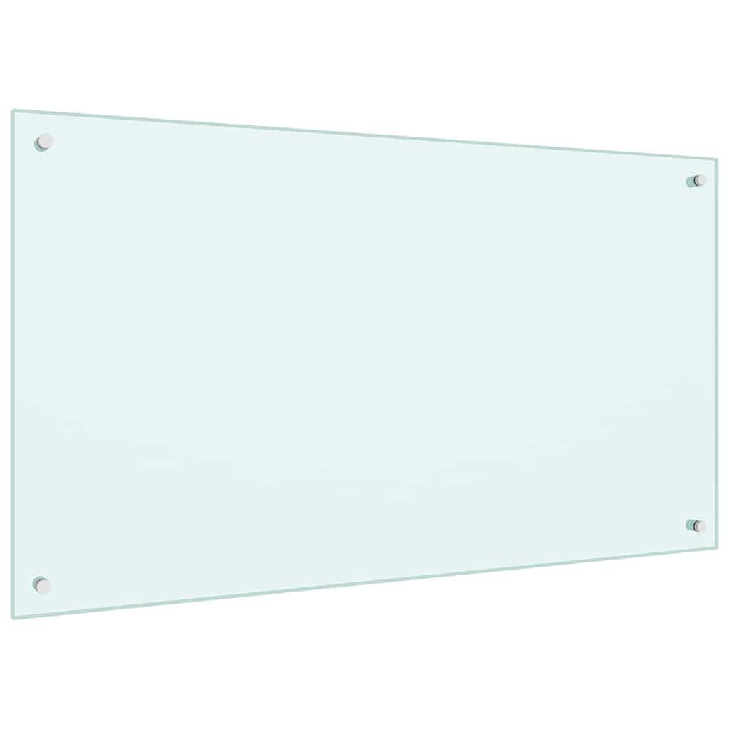 Køkkenbacksplash 2 stk. Hvid 100 x 60 cm hærdet glas