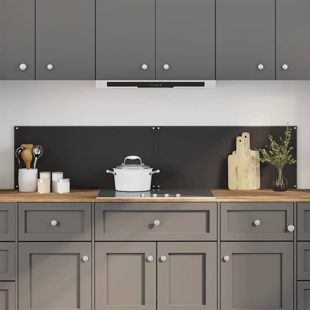 Køkkenbacksplash 2 stk. Sort 90 x 40 cm hærdet glas