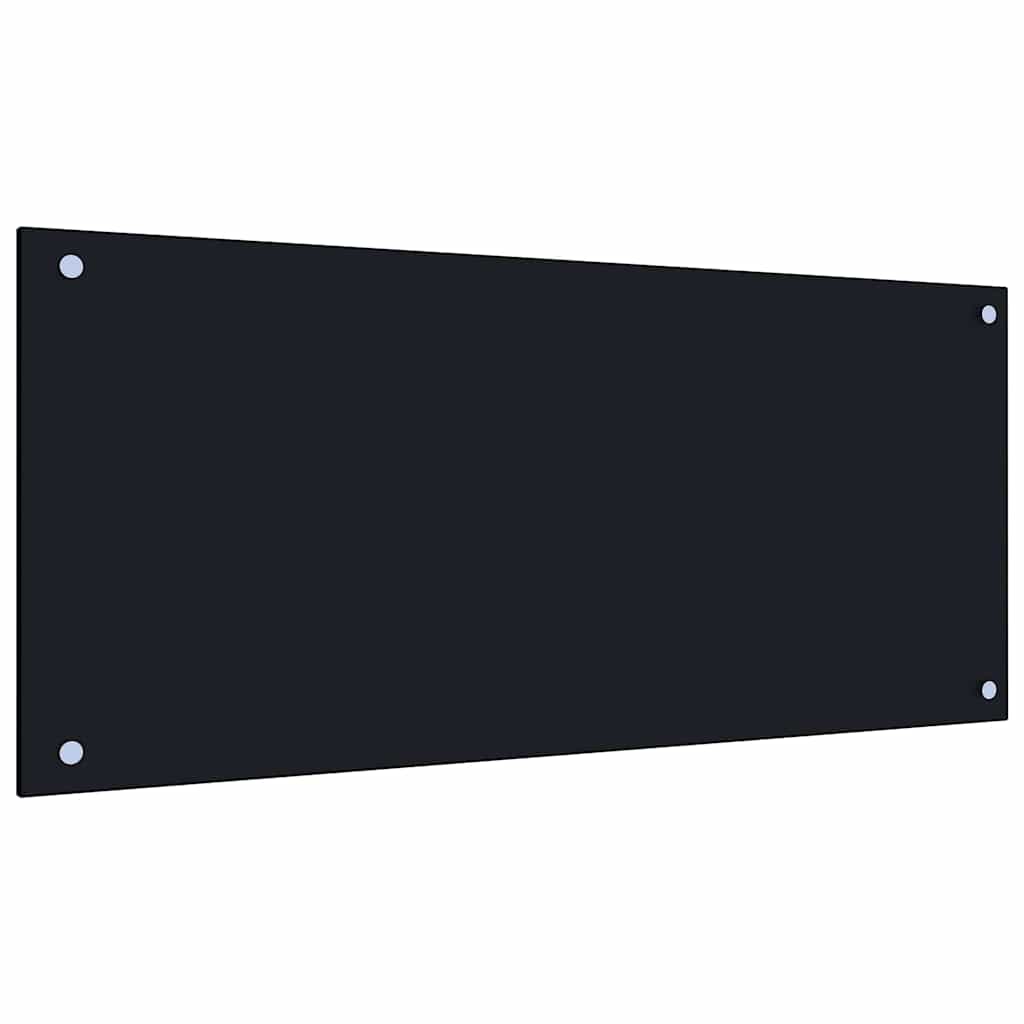 Køkkenbacksplash 2 stk. Sort 90 x 40 cm hærdet glas