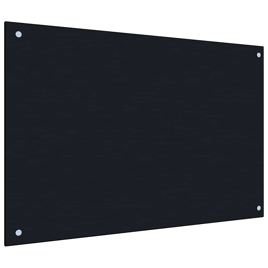 Køkkenbacksplash 2 stk. Sort 90 x 60 cm hærdet glas