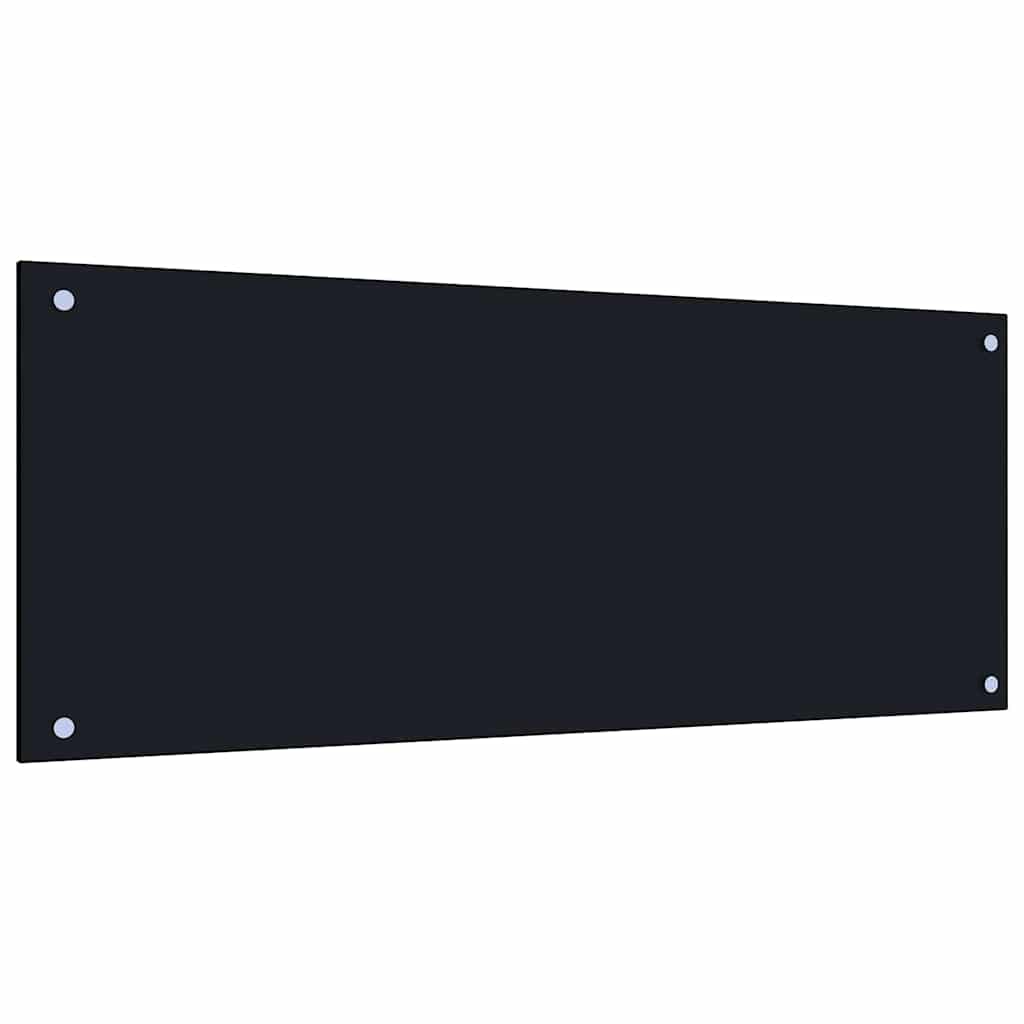 Køkkenbacksplash 2 stk. Sort 100 x 40 cm hærdet glas