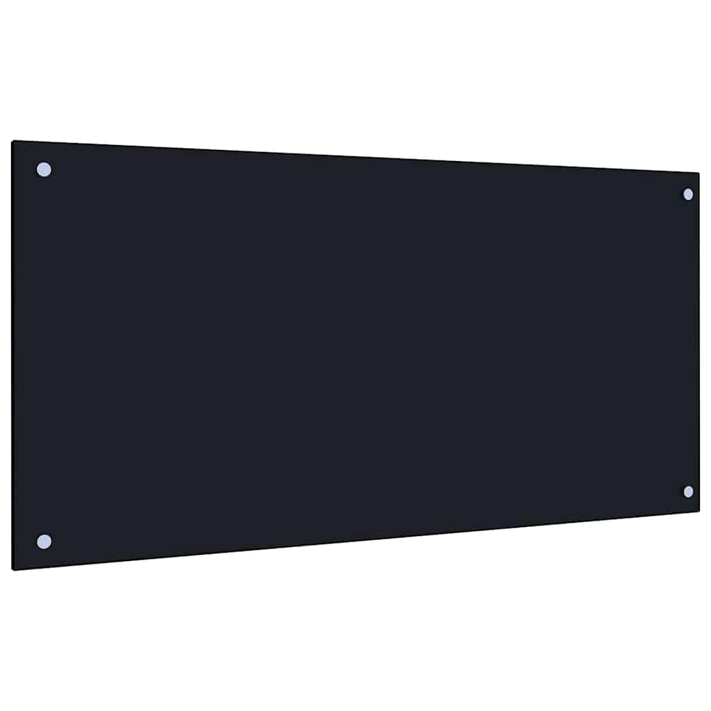 Køkkenbacksplash 2 stk. Sort 100 x 50 cm hærdet glas