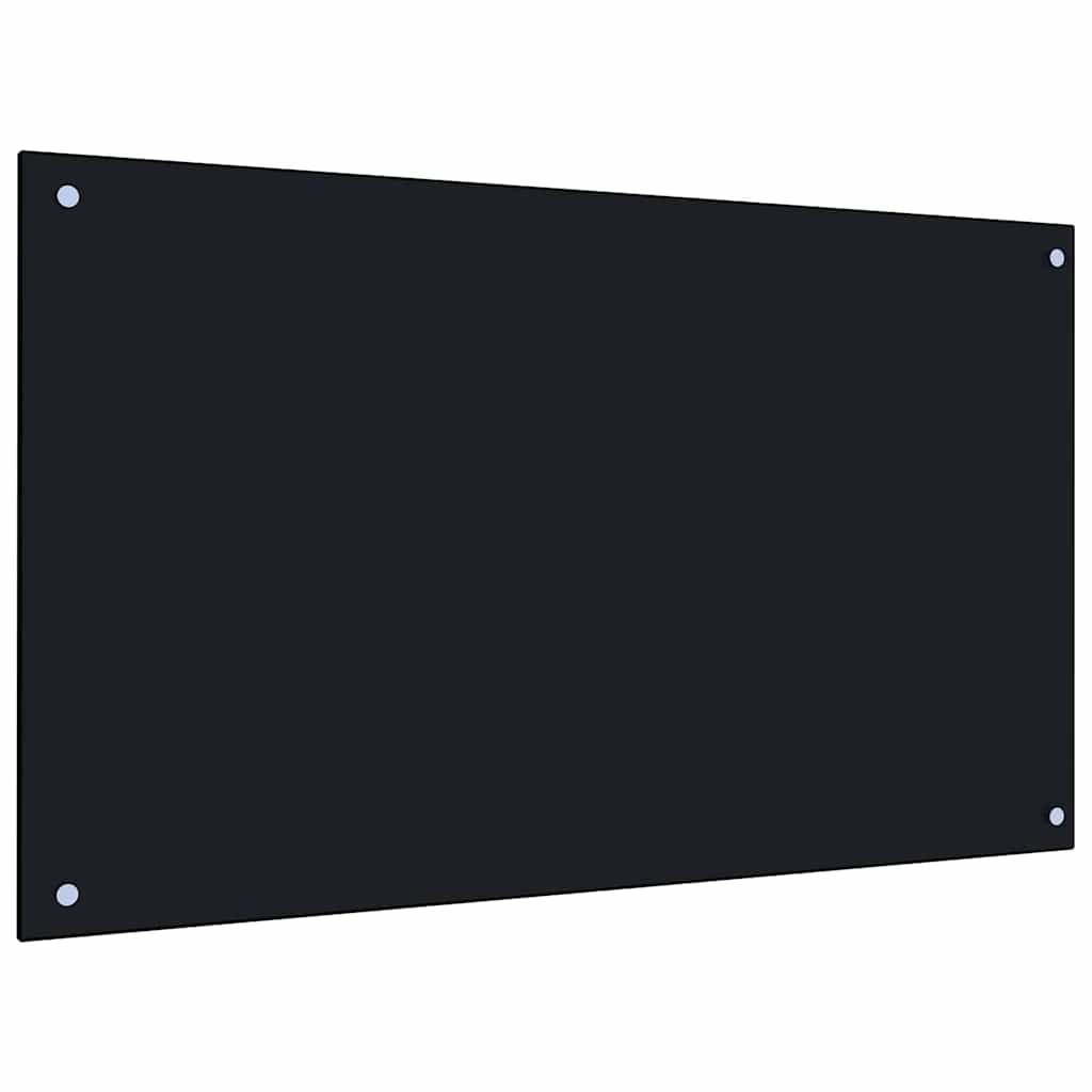 Køkkenbacksplash 2 stk. Sort 100 x 60 cm hærdet glas
