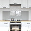 Køkkenbacksplash 2 stk. Lysegrå 70 x 50 cm hærdet glas