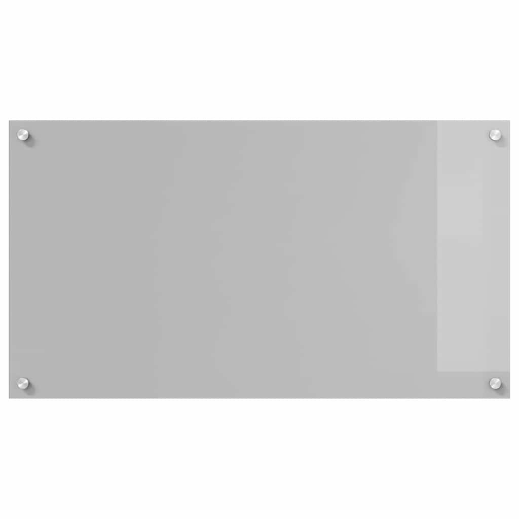 Køkkenbacksplash 2 stk. Lysegrå 90 x 50 cm hærdet glas