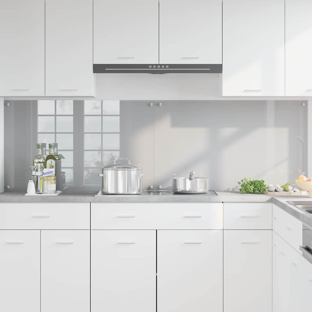 Køkkenbacksplash 2 stk. Lysegrå 100 x 60 cm hærdet glas