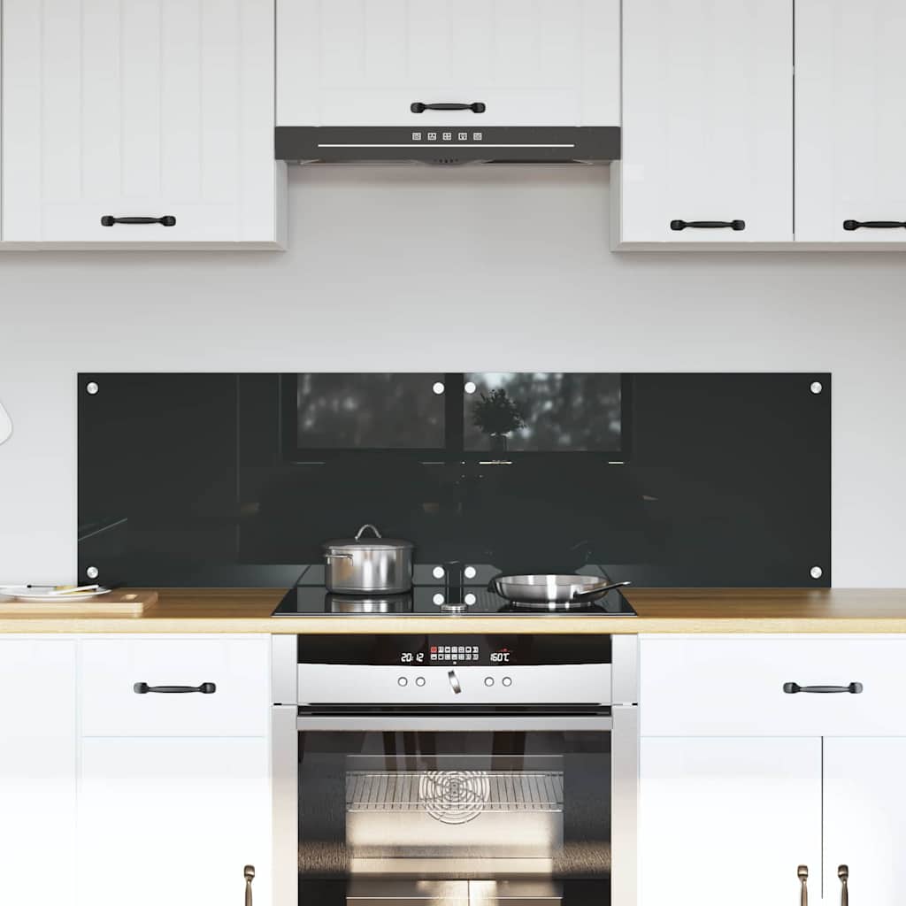 Køkkenbacksplash 2 stk. Mørkegrå 70 x 40 cm hærdet glas