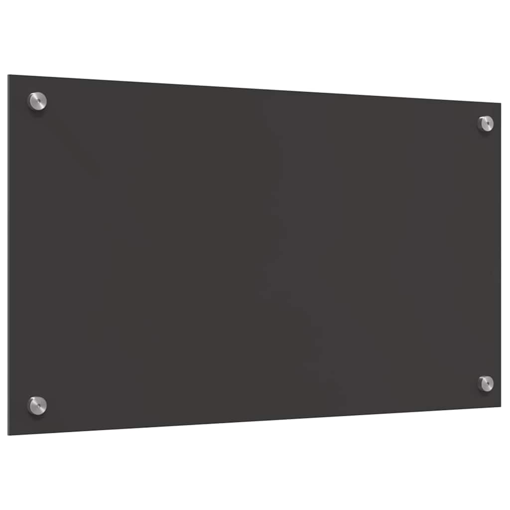 Køkkenbacksplash 2 stk. Mørkegrå 70 x 40 cm hærdet glas