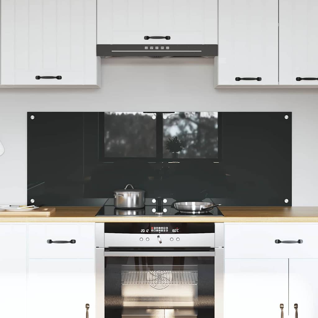 Køkkenbacksplash 2 stk. Mørkegrå 70 x 50 cm hærdet glas