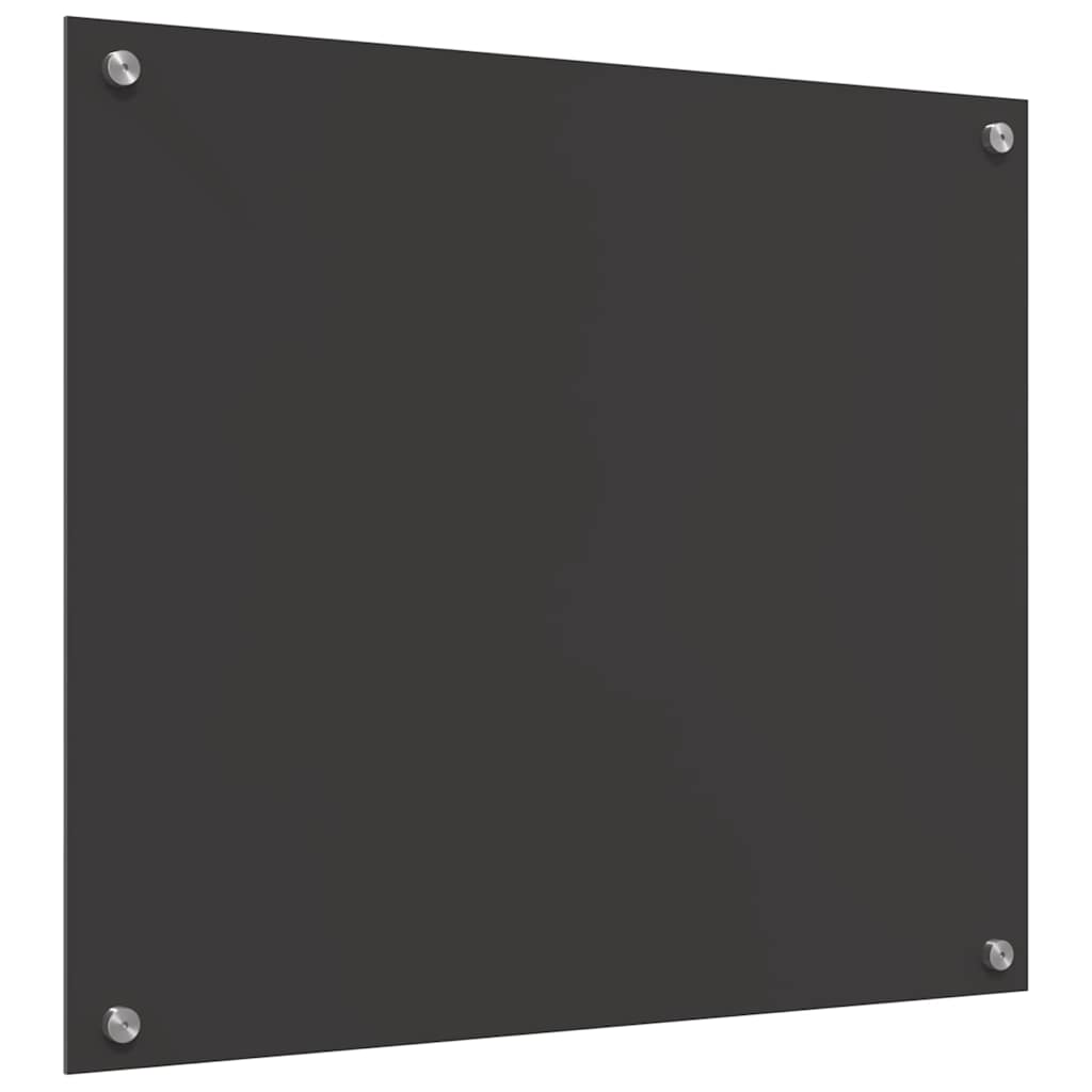 Køkkenbacksplash 2 stk. Mørkegrå 70 x 60 cm hærdet glas
