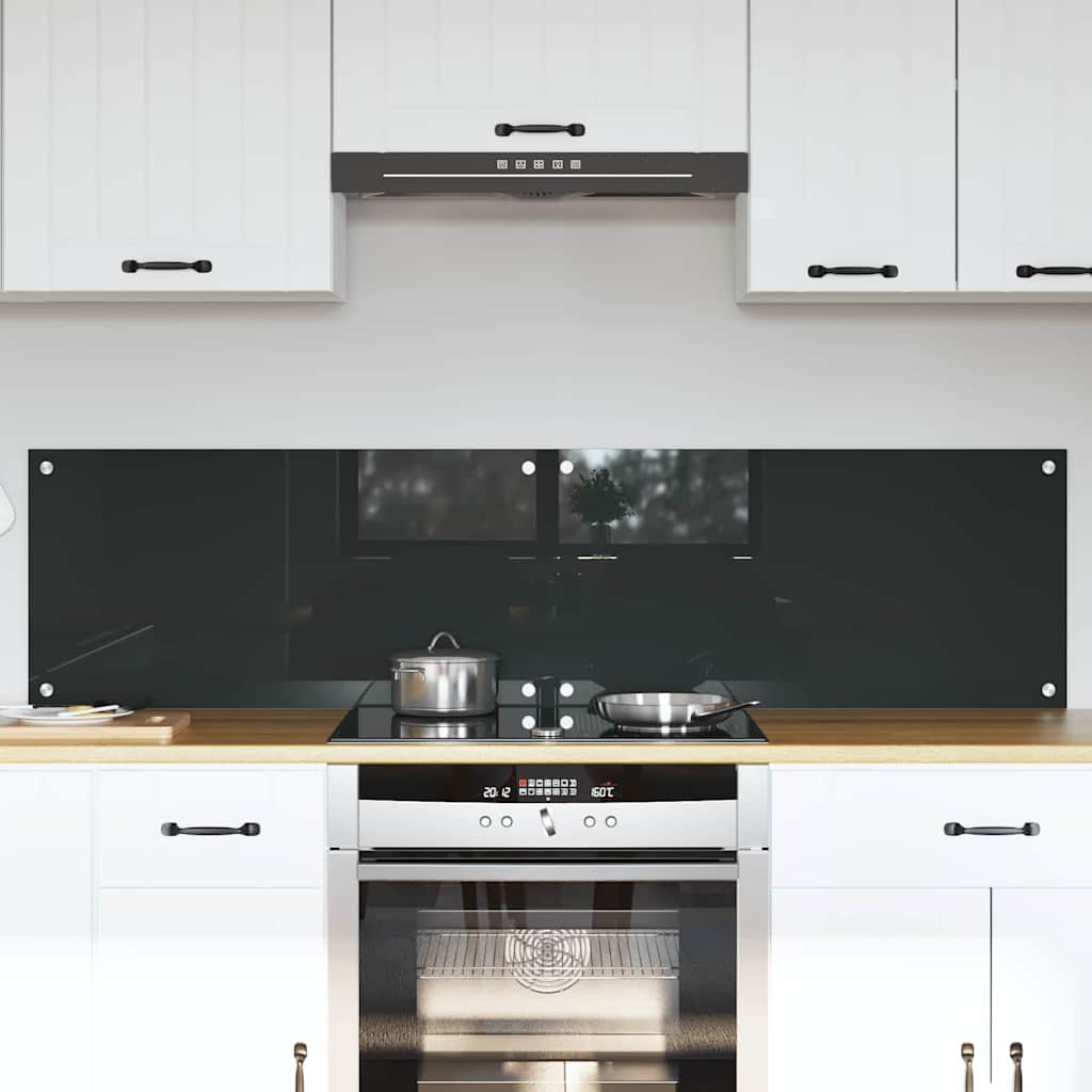 Køkkenbacksplash 2 stk. Mørkegrå 80 x 40 cm hærdet glas