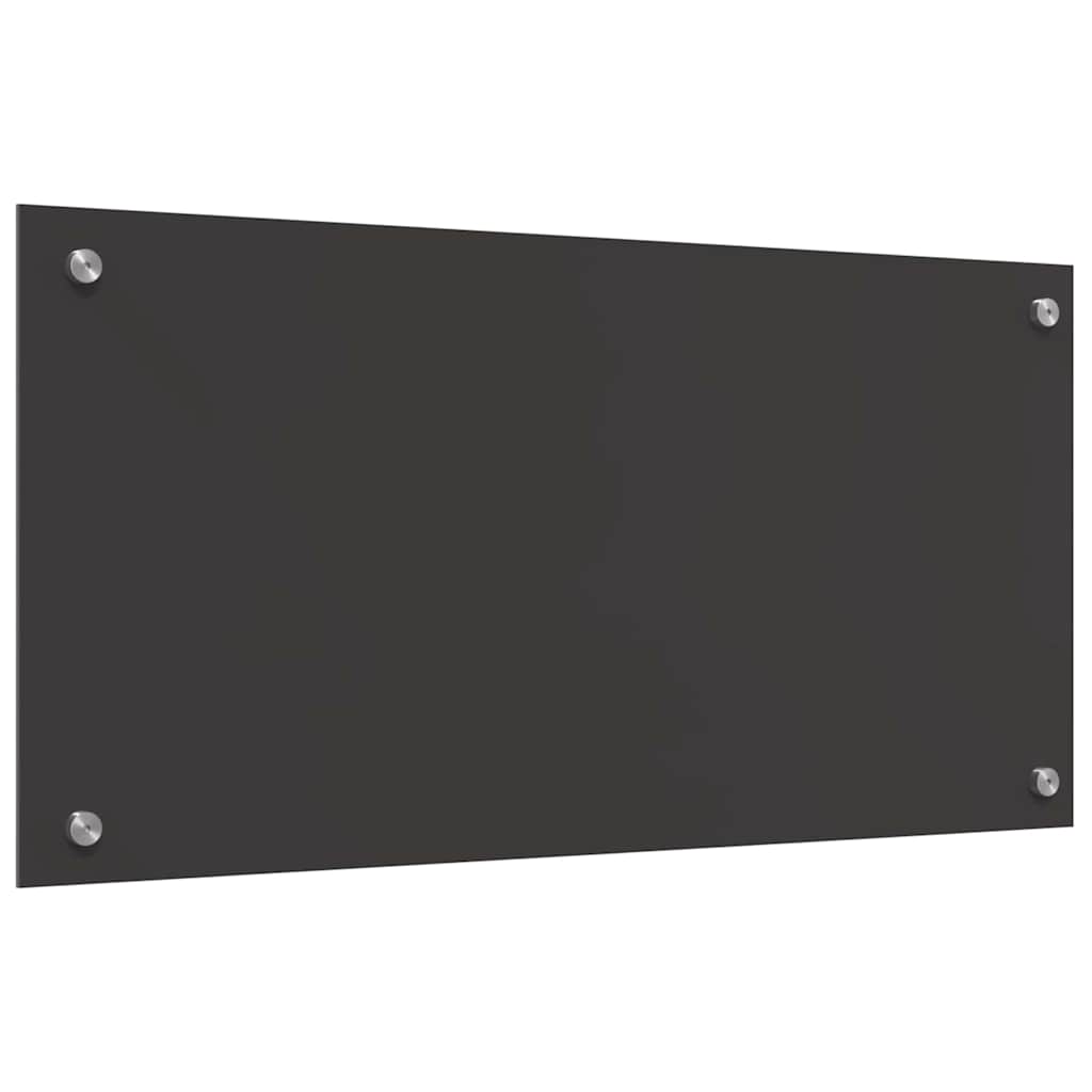 Køkkenbacksplash 2 stk. Mørkegrå 80 x 40 cm hærdet glas