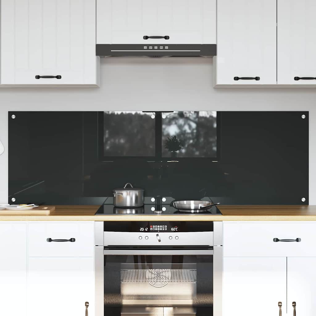 Køkkenbacksplash 2 stk. Mørkegrå 80 x 50 cm hærdet glas