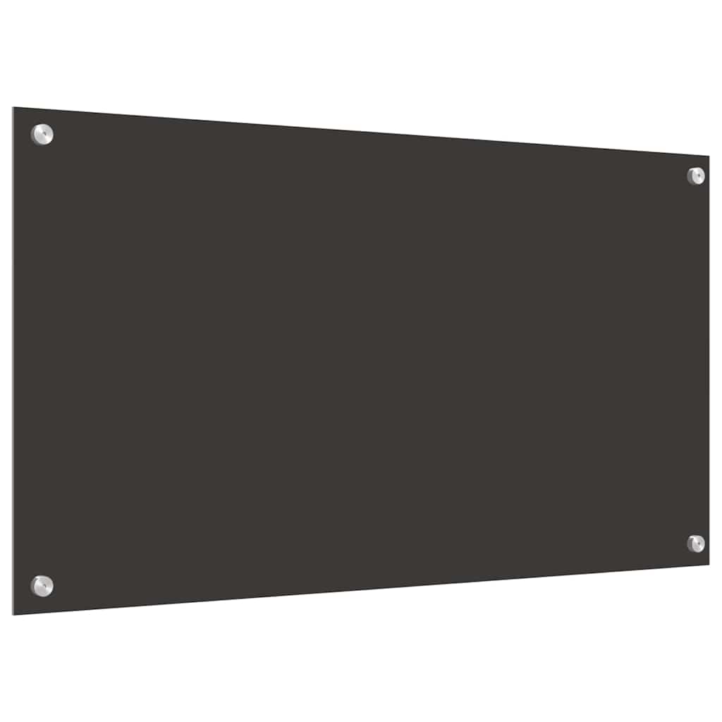 Køkkenbacksplash 2 stk. Mørkegrå 90 x 50 cm hærdet glas