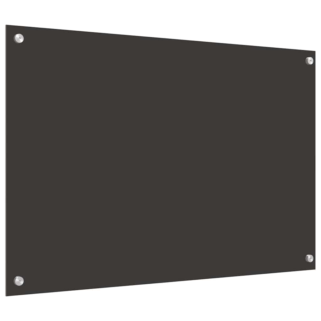 Køkkenbacksplash 2 stk. Mørkegrå 90 x 60 cm hærdet glas