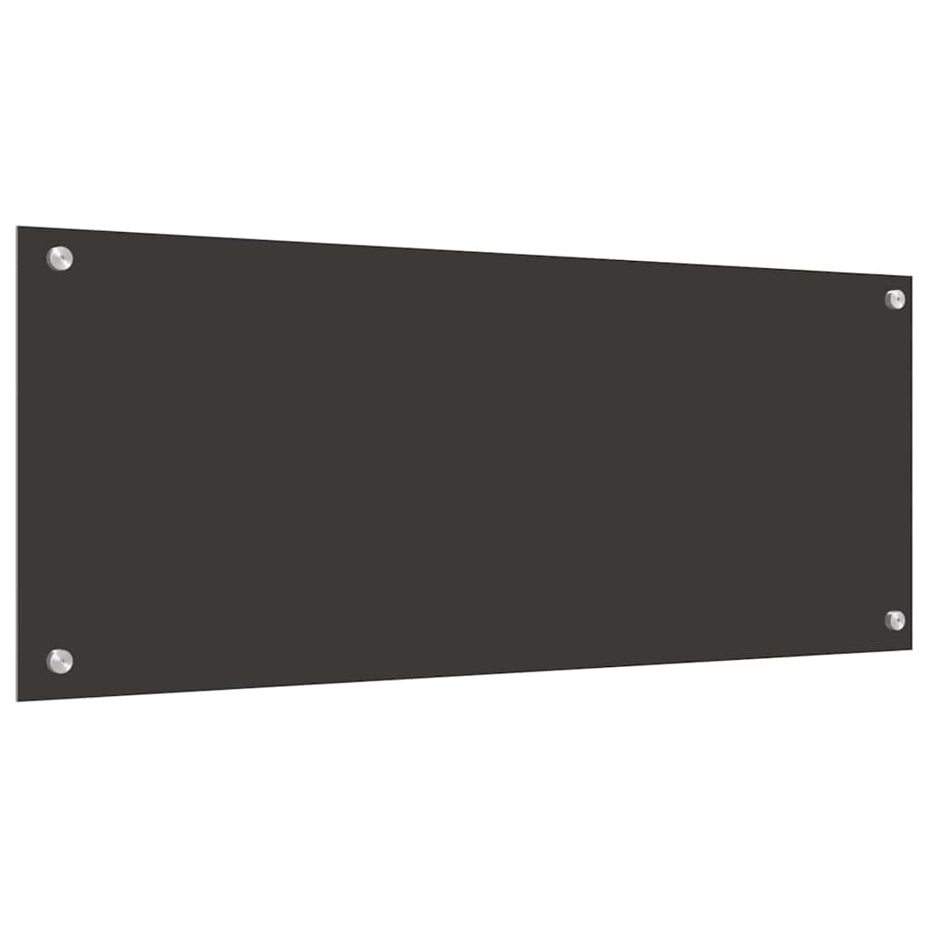 Køkkenbacksplash 2 stk. Mørkegrå 100 x 40 cm hærdet glas