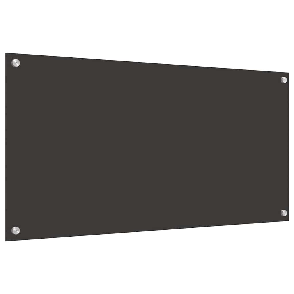 Køkkenbacksplash 2 stk. Mørkegrå 100 x 50 cm hærdet glas