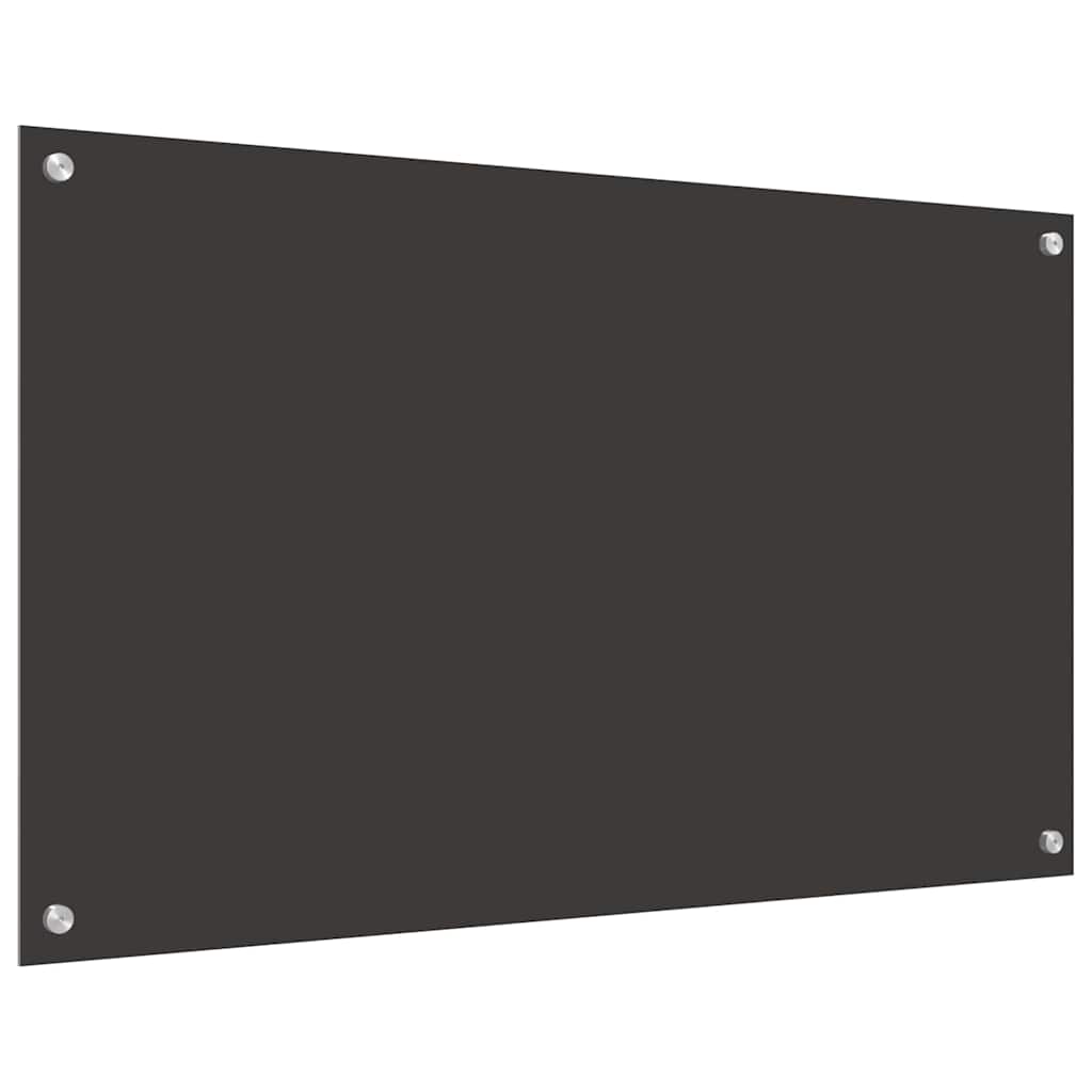 Køkkenbacksplash 2 stk. Mørkegrå 100 x 60 cm hærdet glas