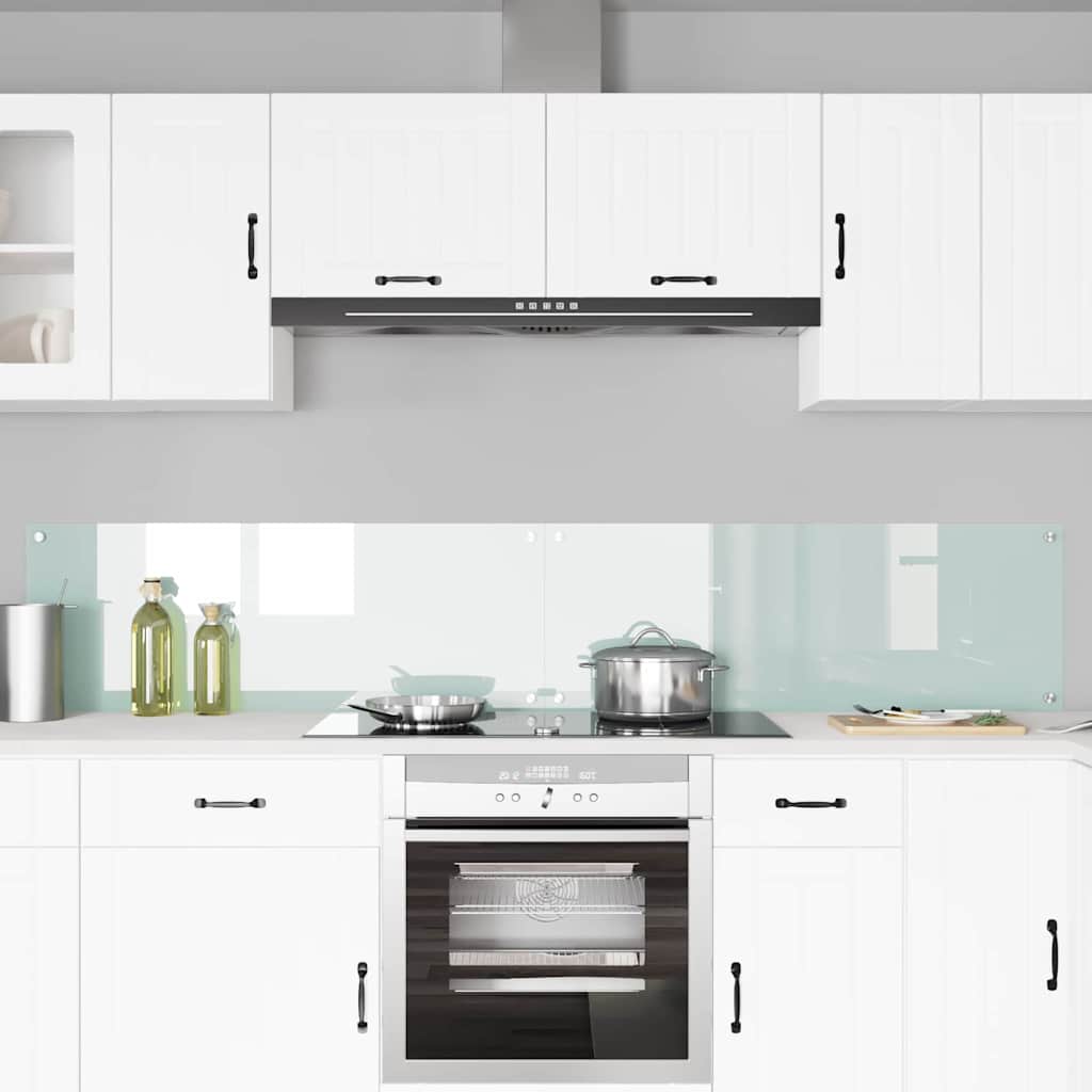 Køkkenbacksplash 2 stk. Hvid 110 x 40 cm hærdet glas