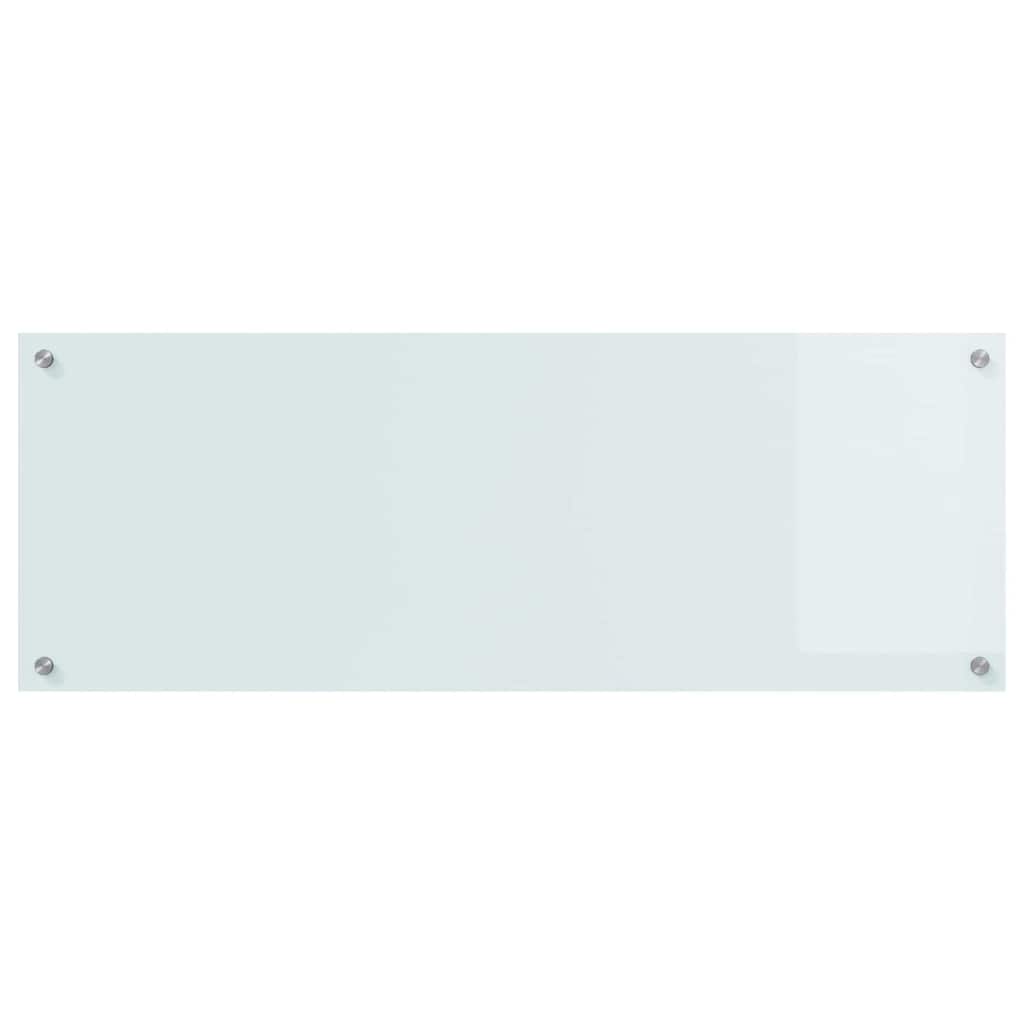 Køkkenbacksplash 2 stk. Hvid 110 x 40 cm hærdet glas