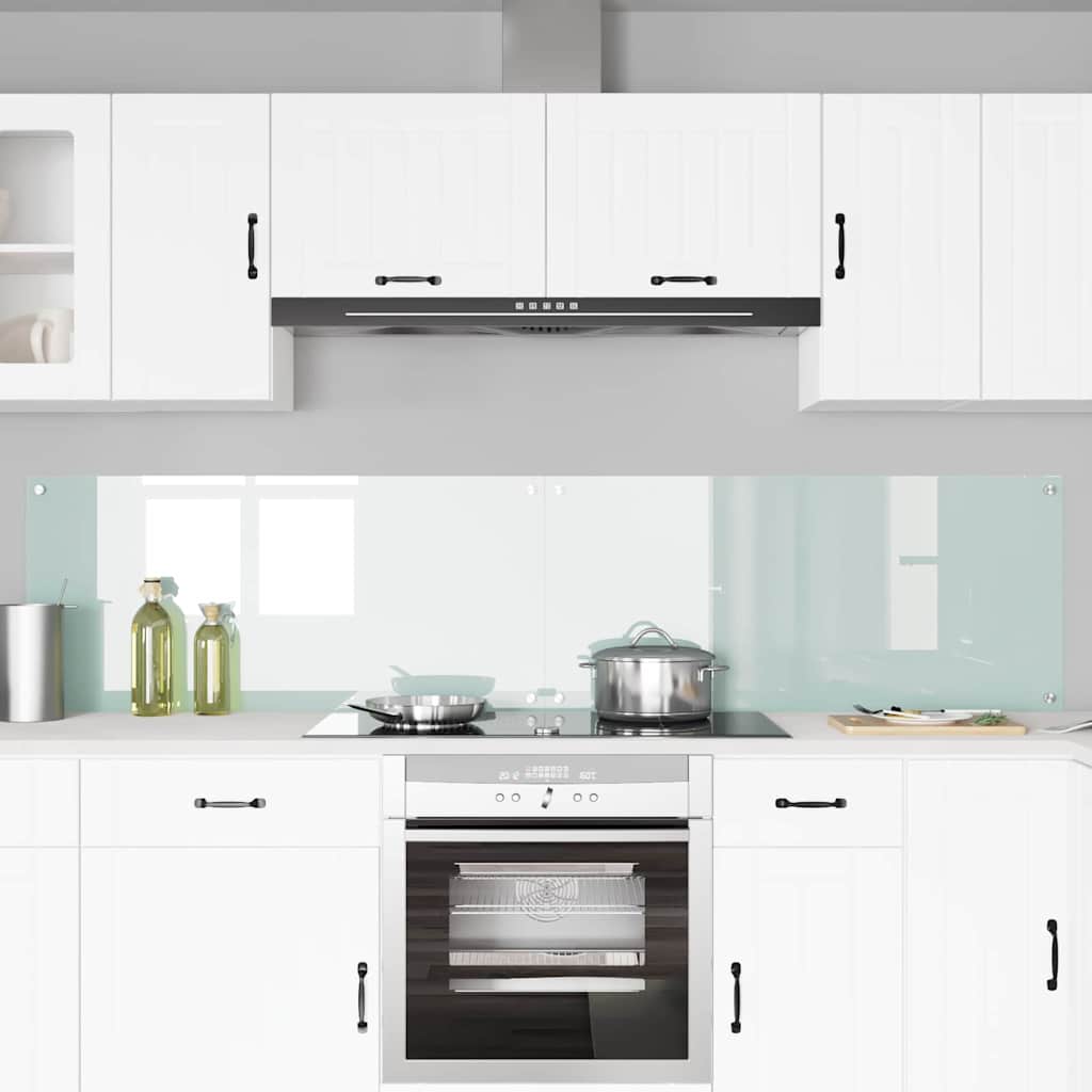 Køkkenbacksplash 2 stk. Hvid 110 x 50 cm hærdet glas
