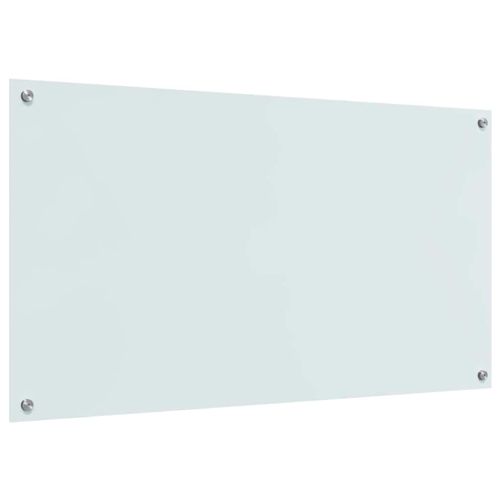 Køkkenbacksplash 2 stk. Hvid 110 x 60 cm hærdet glas