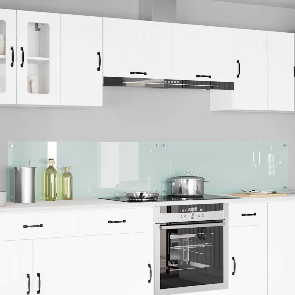 Køkkenbacksplash 2 stk. Hvid 120 x 40 cm hærdet glas