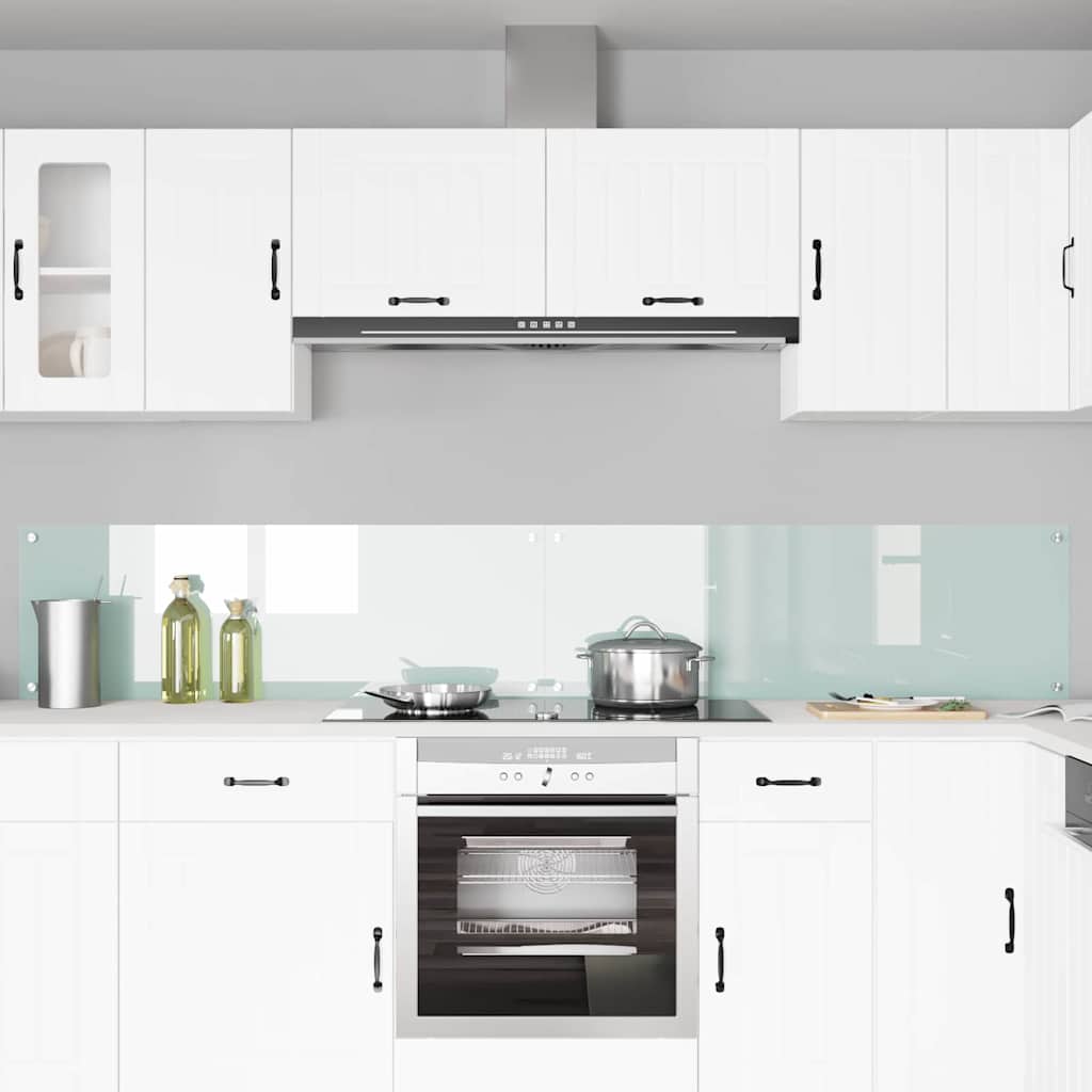 Køkkenbacksplash 2 stk. Hvid 120 x 40 cm hærdet glas