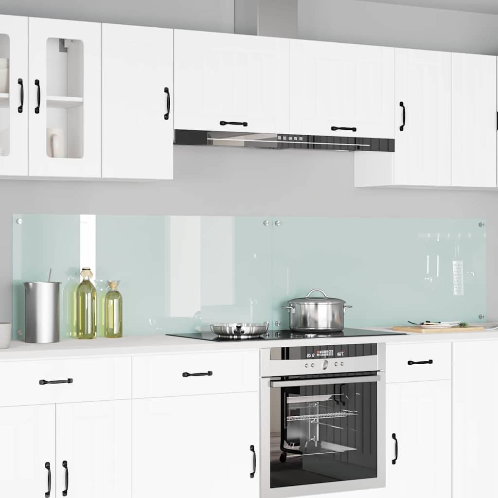 Køkkenbacksplash 2 stk. Hvid 120 x 50 cm hærdet glas