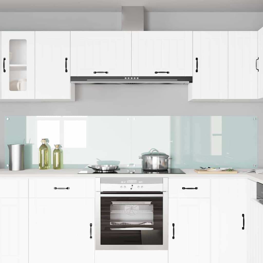 Køkkenbacksplash 2 stk. Hvid 120 x 50 cm hærdet glas