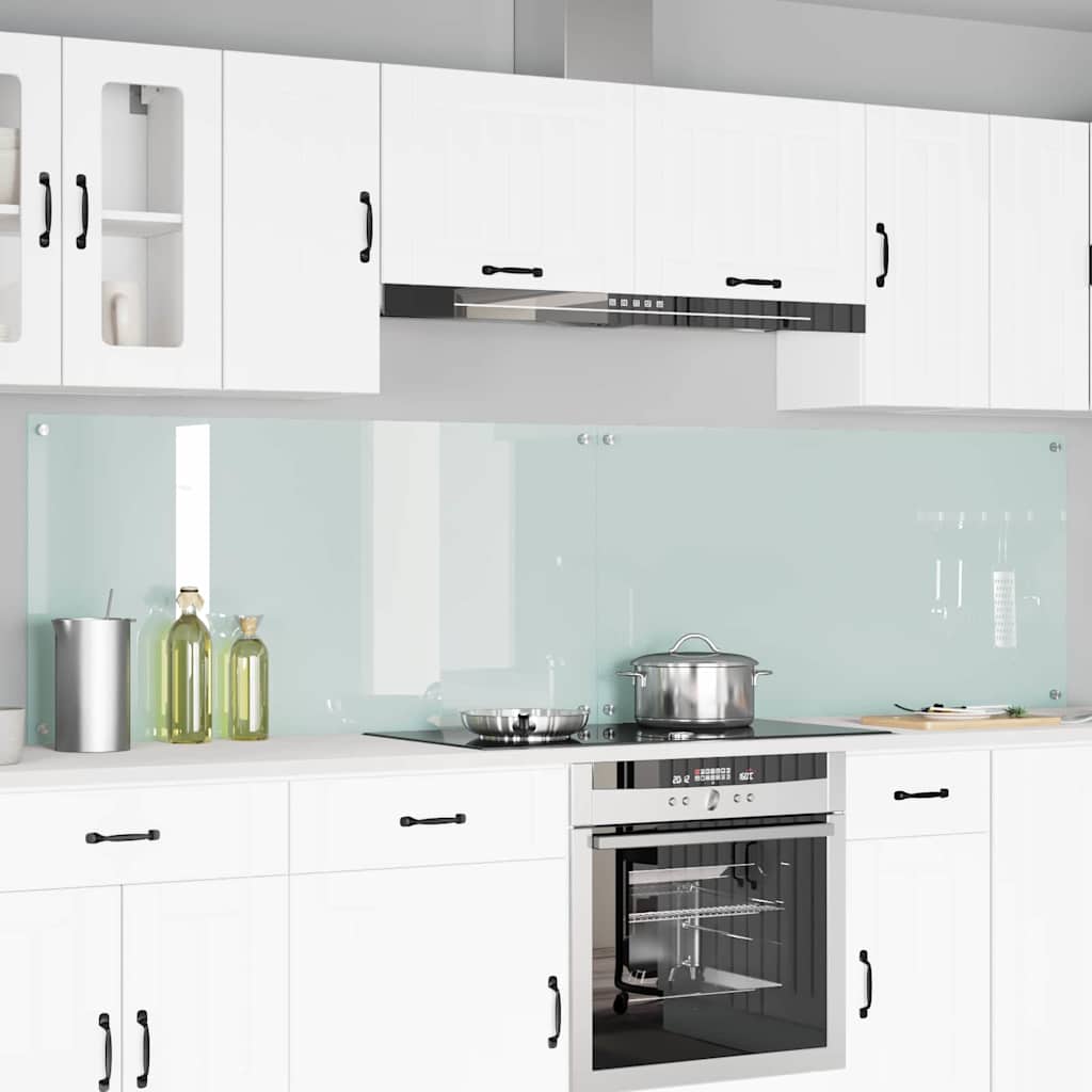 Køkkenbacksplash 2 stk. Hvid 120 x 60 cm hærdet glas