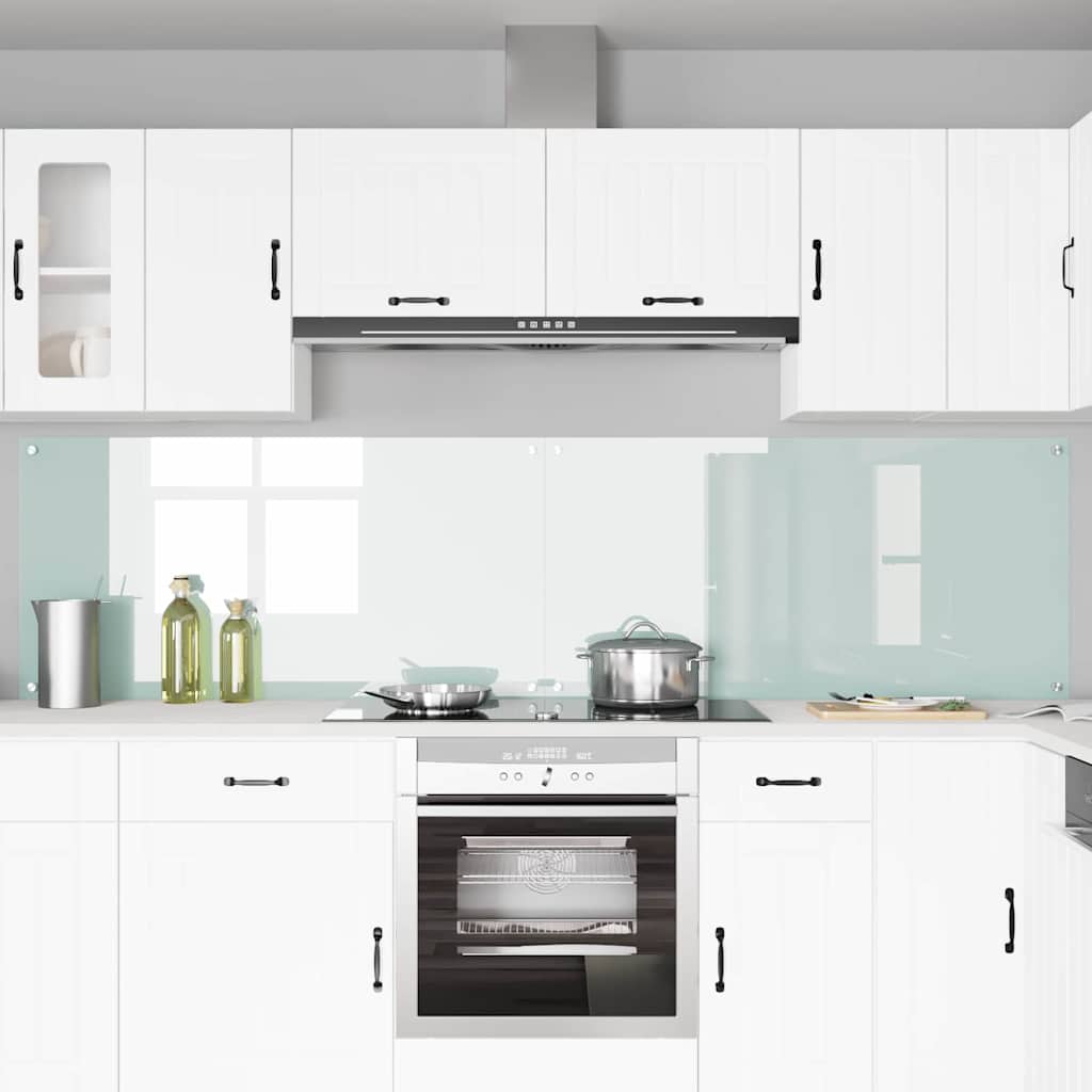 Køkkenbacksplash 2 stk. Hvid 120 x 60 cm hærdet glas