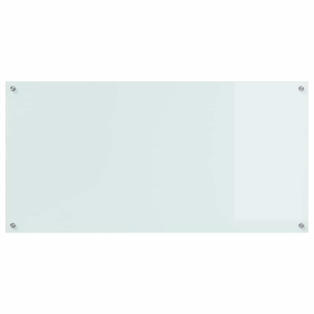 Køkkenbacksplash 2 stk. Hvid 120 x 60 cm hærdet glas