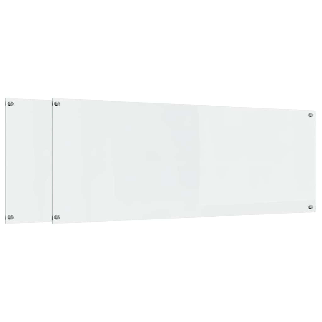 Køkkenbacksplash 2 stk. Transparent 110 x 40 cm hærdet glas