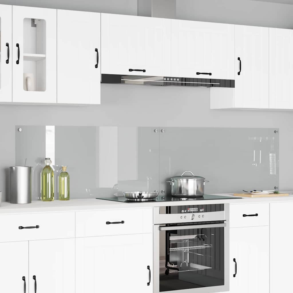 Køkkenbacksplash 2 stk. Transparent 110 x 50 cm hærdet glas