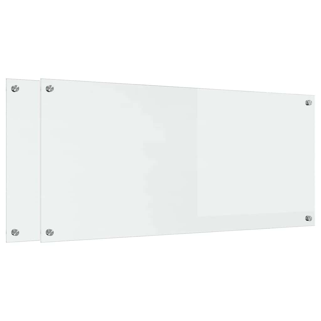 Køkkenbacksplash 2 stk. Transparent 110 x 50 cm hærdet glas