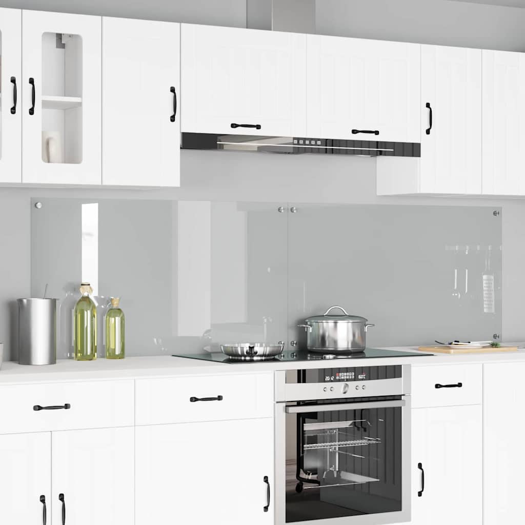Køkkenbacksplash 2 stk. Transparent 110 x 60 cm hærdet glas