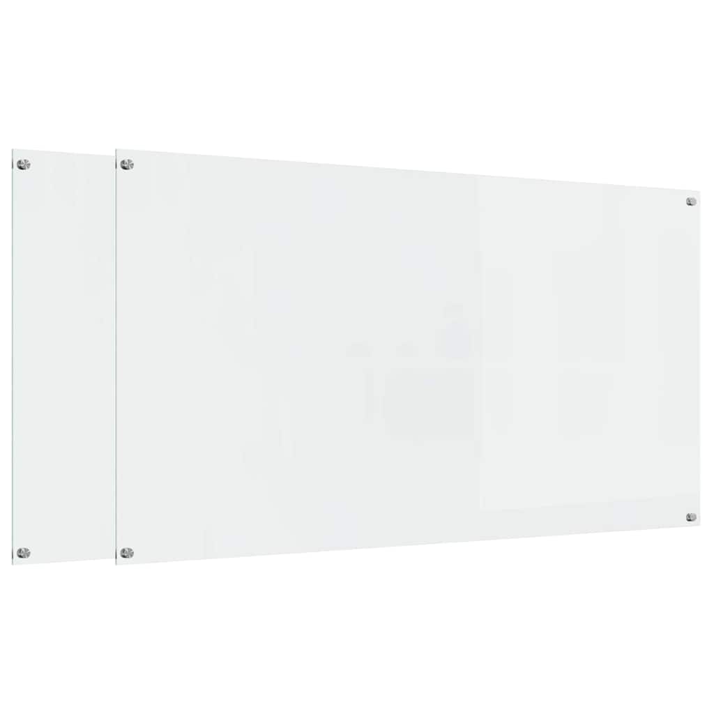 Køkkenbacksplash 2 stk. Transparent 110 x 60 cm hærdet glas