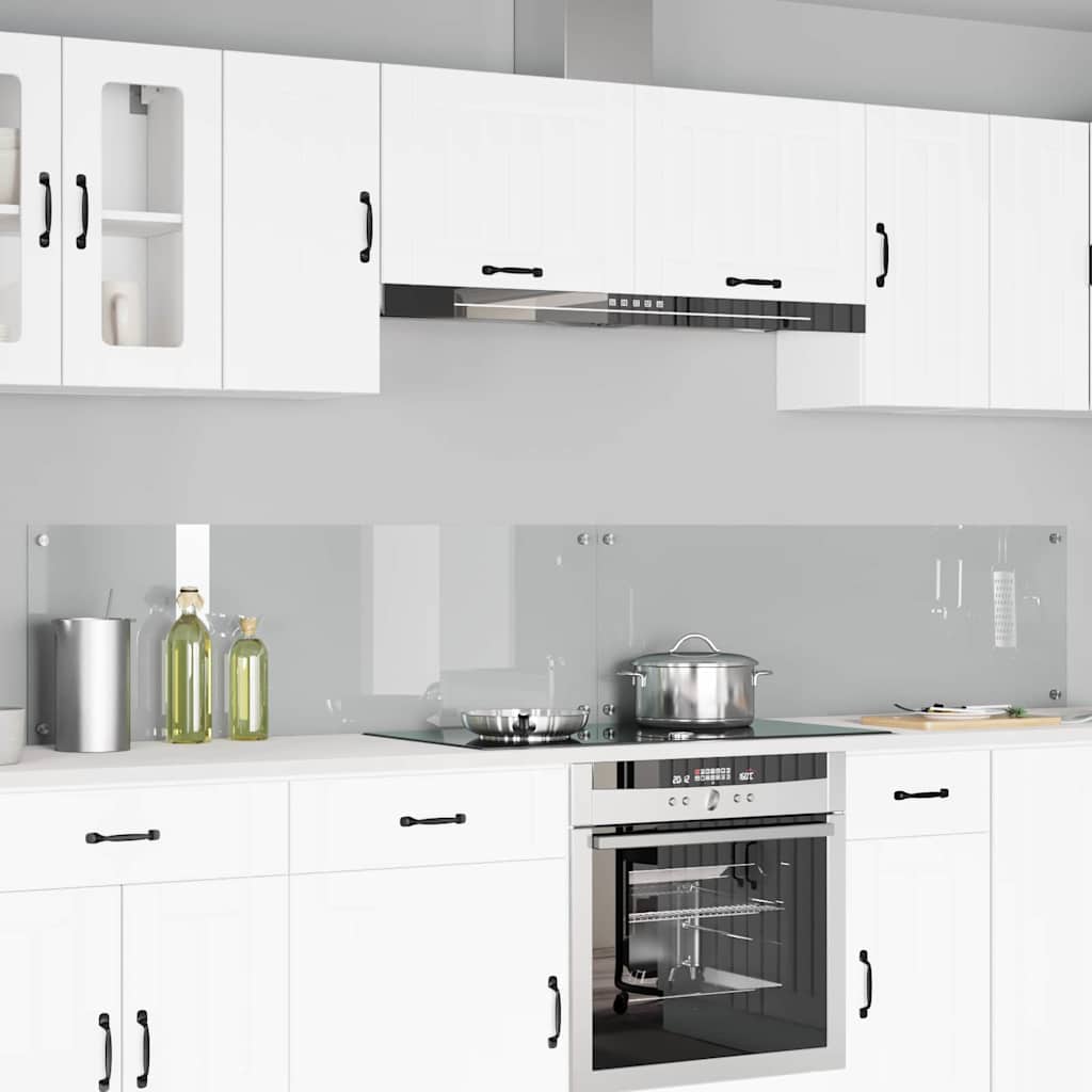 Køkkenbacksplash 2 stk. Transparent 120 x 40 cm hærdet glas