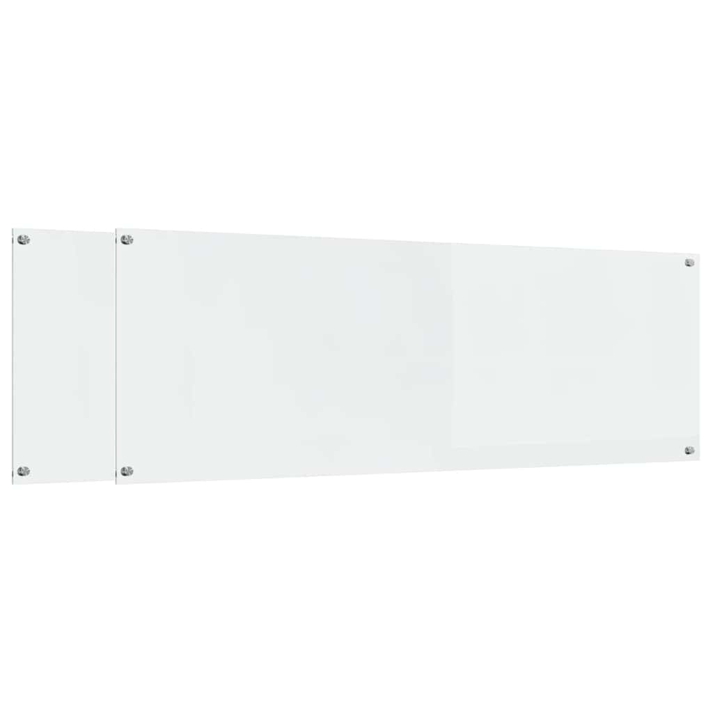 Køkkenbacksplash 2 stk. Transparent 120 x 40 cm hærdet glas