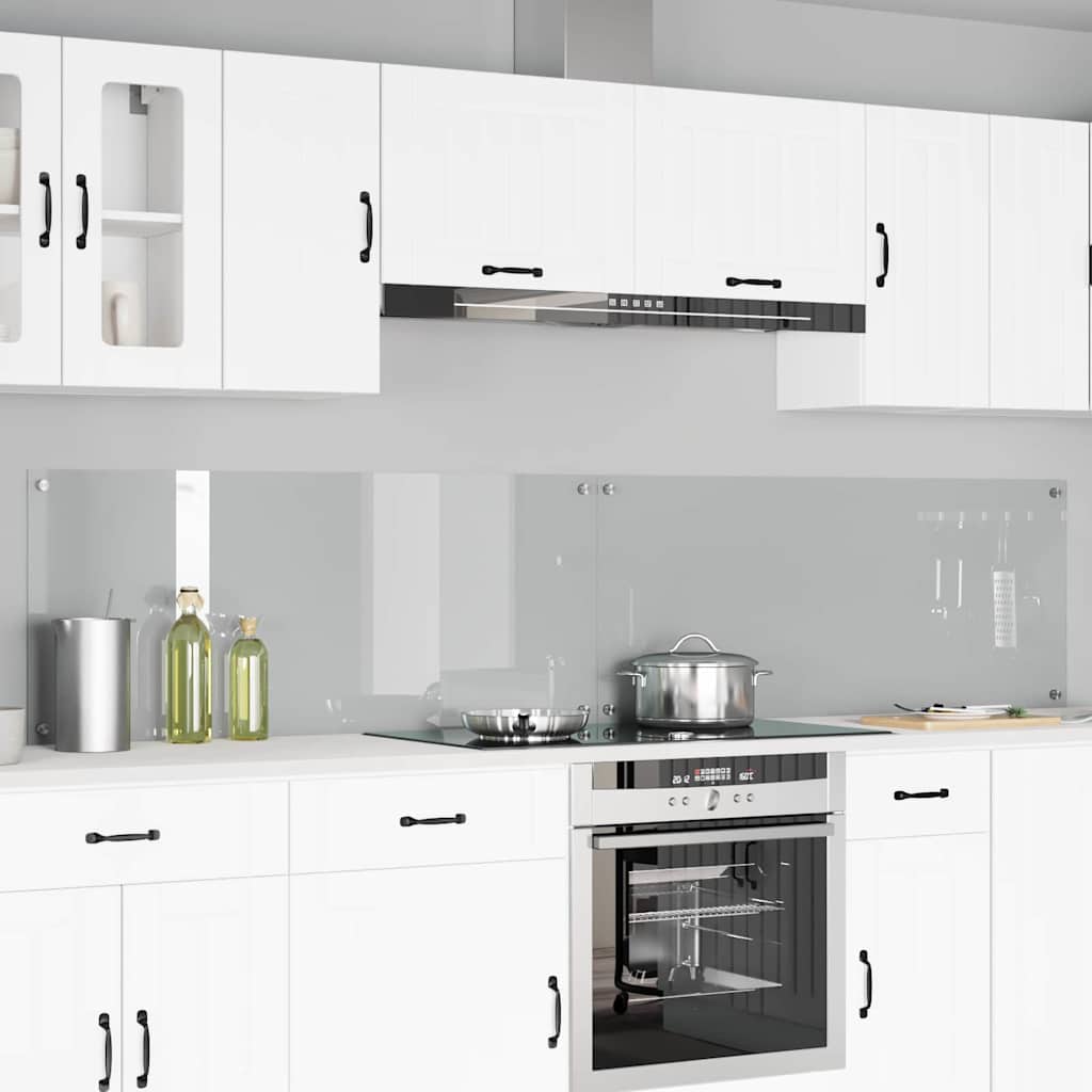 Køkkenbacksplash 2 stk. Transparent 120 x 50 cm hærdet glas