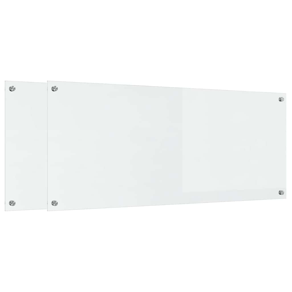 Køkkenbacksplash 2 stk. Transparent 120 x 50 cm hærdet glas