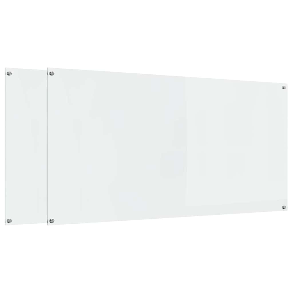 Køkkenbacksplash 2 stk. Transparent 120 x 60 cm hærdet glas