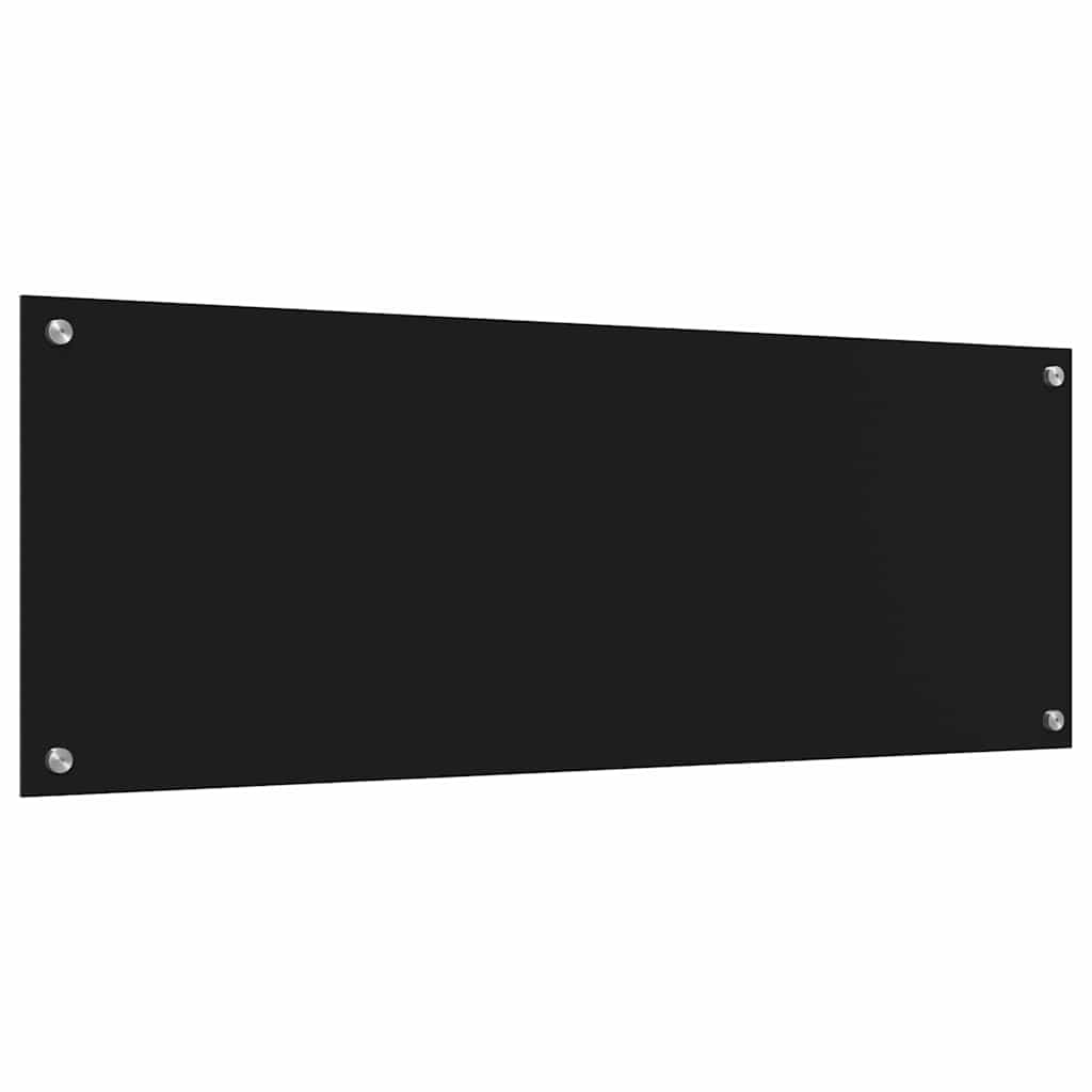 Køkkenbacksplash 2 stk. Sort 110 x 40 cm hærdet glas
