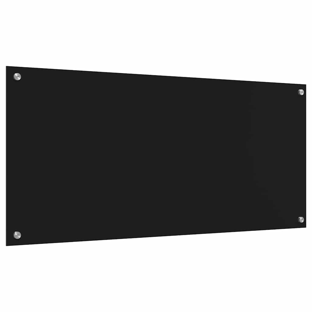 Køkkenbacksplash 2 stk. Sort 110 x 50 cm hærdet glas